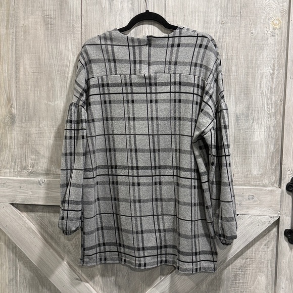 Zara women’s L gray black plaid mini dress tunic long sleeve - Picture 4 of 4